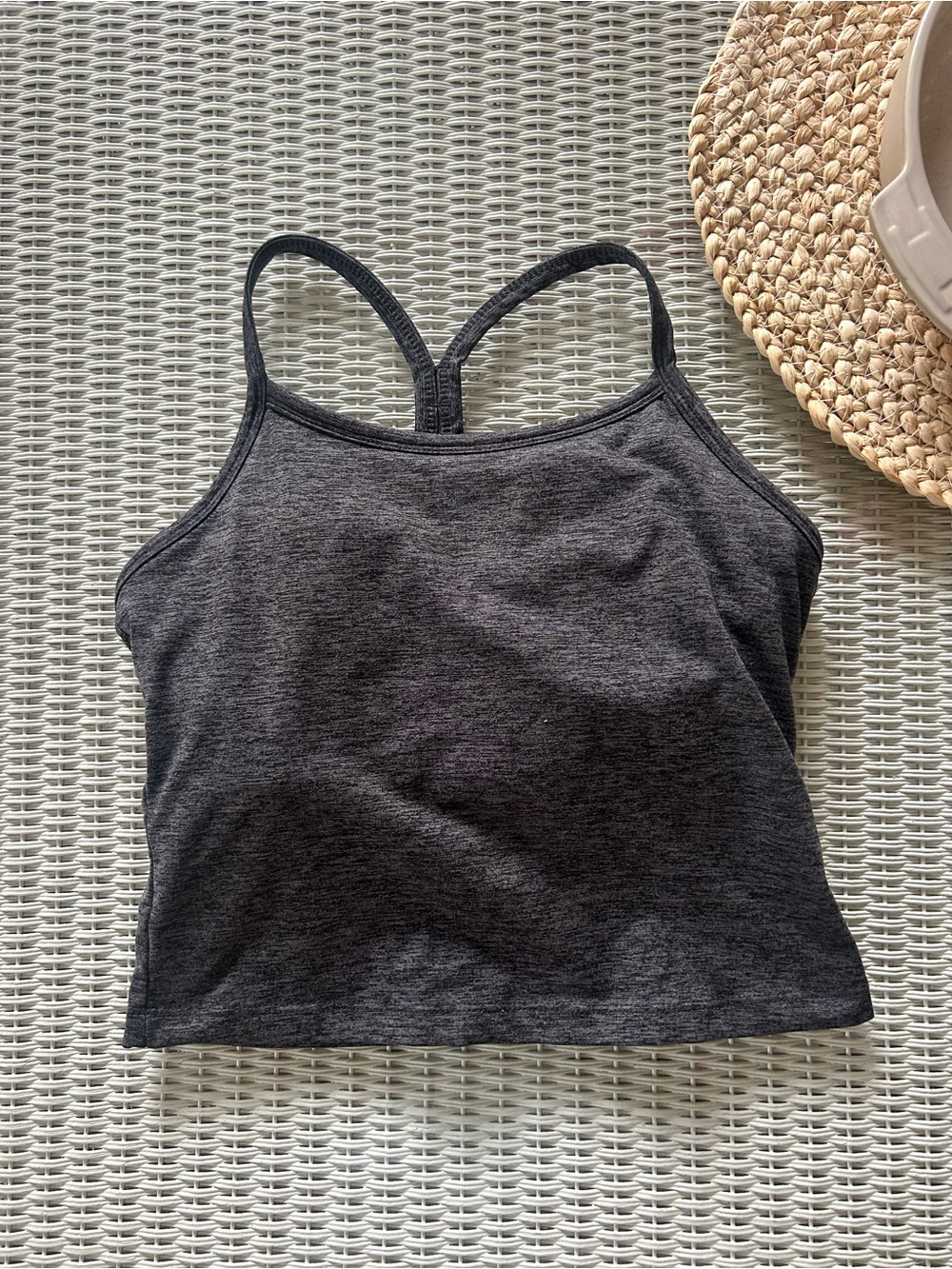 Kyodan Dark Charcoal Gray Racerback Crop Tank Top